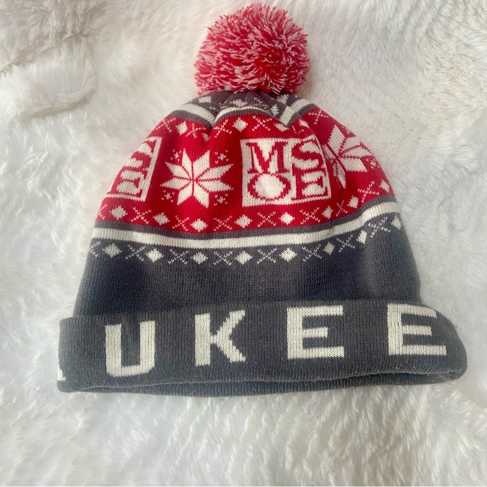 Milwaukee MSOE Winter Beanie in Gray and Red